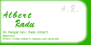 albert radu business card